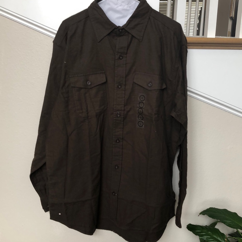 Brown flannel redhead long sleeve shirt